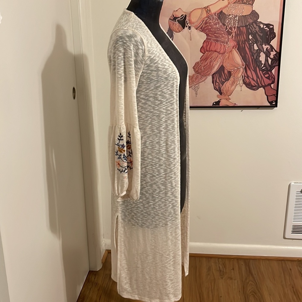 Art Class Polyester Knit Duster Sweater Cream Color XL (14/16)